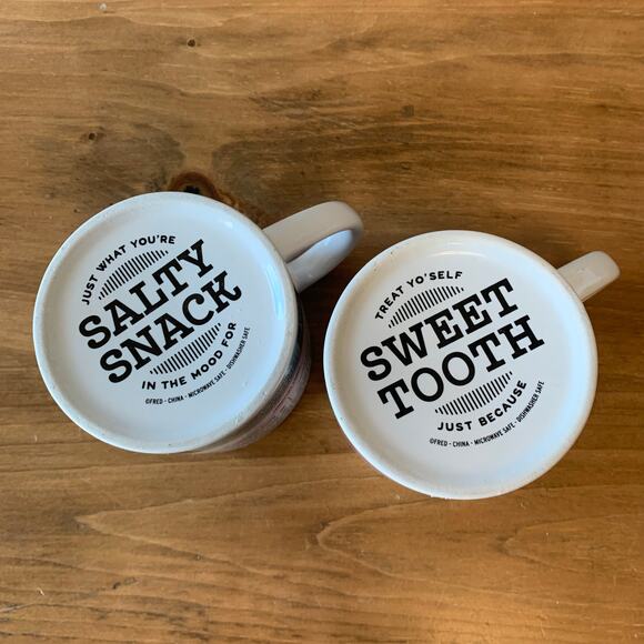 Fred Mug Salty Snack Sweet Tooth Coffee Tea Recipes Treat Yo’self Just Because - Picture 7 of 8